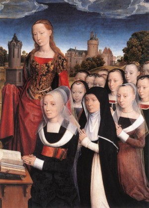 Oil memling, hans Painting - Triptych of the Family Moreel   1484 by Memling, Hans