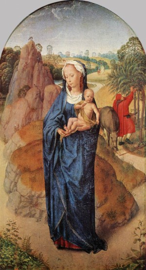 Oil landscape Painting - Virgin and Child in a Landscape by Memling, Hans