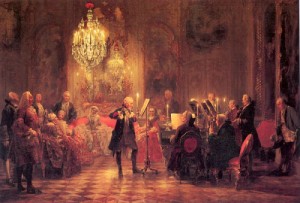 Oil menzel, adolph von Painting - A Flute Concert of Frederick the Great at Sanssouci  1852 by Menzel, Adolph von