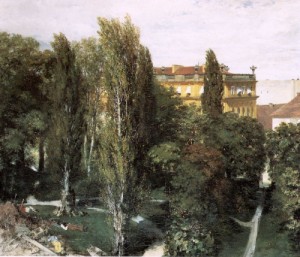 Oil garden Painting - The Palace Garden of Prince Albert  1846 by Menzel, Adolph von