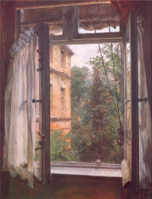 Oil menzel, adolph von Painting - View from a Window in the Marienstrasse 1867 by Menzel, Adolph von