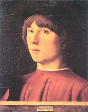 Oil messina, antonello da Painting - A Young Man   1474 by Messina, Antonello da