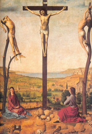 Oil messina, antonello da Painting - Crucifixion   1475-76 by Messina, Antonello da