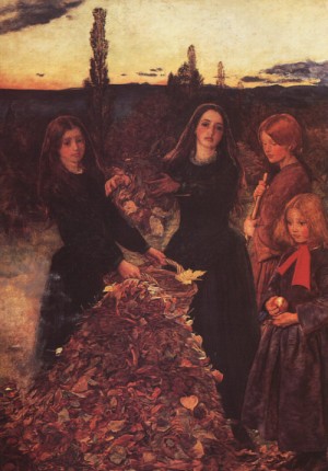 Oil millais, sir john everett Painting - Autumn Leaves, 1855-56 by Millais, Sir John Everett