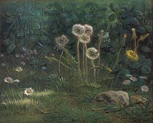 Oil millet, jean-francois Painting - Dandelions by Millet, Jean-Francois