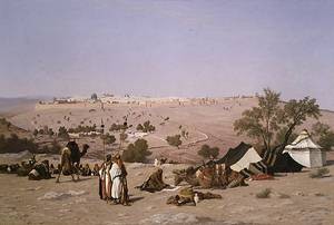 Oil millet, jean-francois Painting - Jerusalem from the Environs possibly 1881 by Millet, Jean-Francois