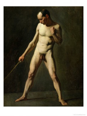 Oil millet, jean-francois Painting - Nude Study by Millet, Jean-Francois