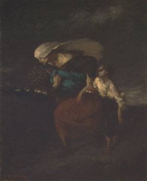 Oil millet, jean-francois Painting - Retreat from the Storm ca 1846 by Millet, Jean-Francois