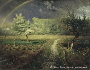 Oil spring Painting - Spring at Barbizon, 1868-73 by Millet, Jean-Francois