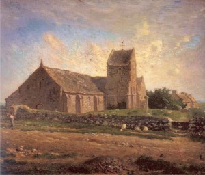 Oil millet, jean-francois Painting - The Church of Greville   1871-74 by Millet, Jean-Francois