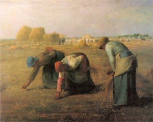 Oil millet, jean-francois Painting - The Gleaners(Les Glaneuses)  1857 by Millet, Jean-Francois