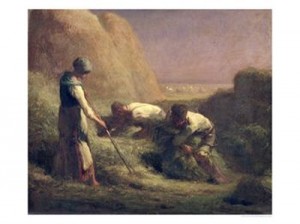 Oil millet, jean-francois Painting - The Hay Trussers, 1850-51 by Millet, Jean-Francois