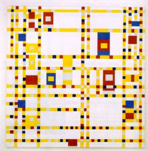 Oil mondrian, piet Painting - Broadway Boogie Woogie    1942-43 by Mondrian, Piet