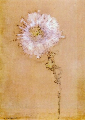 Oil mondrian, piet Painting - Chrysanthemum.  Chrysant. c.1908 by Mondrian, Piet