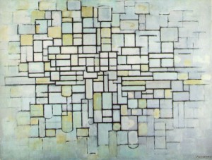 Oil color Painting - Composition No. II; Composition in Line and Color  1913 by Mondrian, Piet