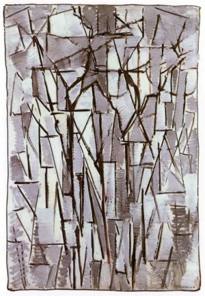 Oil mondrian, piet Painting - Composition Trees II.  Compositie bomen II. 1912 by Mondrian, Piet
