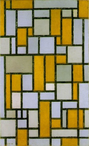 Oil light Painting - Composition with Gray and Light Brown  1918 by Mondrian, Piet