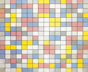 Oil mondrian, piet Painting - Composition with Grid IX, 1919 by Mondrian, Piet