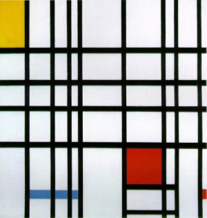 Oil blue Painting - Composition with Red, Yellow and Blue  1921 by Mondrian, Piet