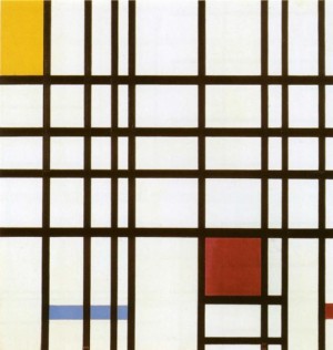 Oil red Painting - Composition with Red, Yellow and Blue 2 by Mondrian, Piet