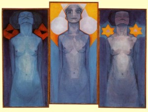 Oil mondrian, piet Painting - Evolution  Evolutie. 1910-11. by Mondrian, Piet