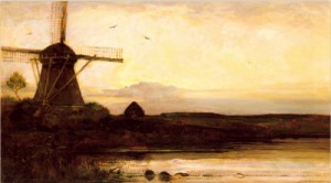 Oil mondrian, piet Painting - Mill in the Evening by Mondrian, Piet