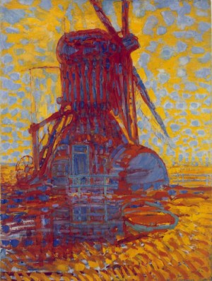 Oil mondrian, piet Painting - Molen (Mill) Mill in Sunlight  1908 by Mondrian, Piet