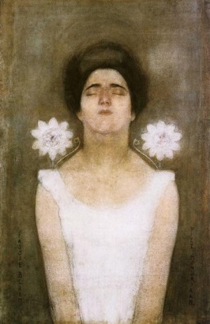 Oil mondrian, piet Painting - Passionflower  Possiebloem. 1908 by Mondrian, Piet