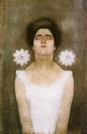 Oil mondrian, piet Painting - Passionflower  Possiebloem. 1908 by Mondrian, Piet