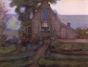 Oil mondrian, piet Painting - Solitary House, possibly 1898-1900 by Mondrian, Piet