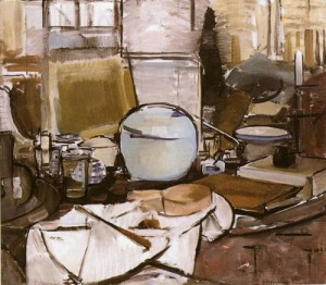 Oil mondrian, piet Painting - Still Life with Ginger Jar I.  Stilleven met gemberpot I. 1911-12 by Mondrian, Piet