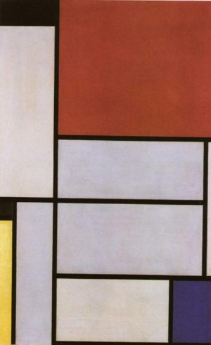 Oil mondrian, piet Painting - Tableau I. 1921 by Mondrian, Piet