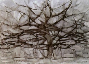 Oil the Painting - The Grey Tree. De grijze boom. 1912 by Mondrian, Piet