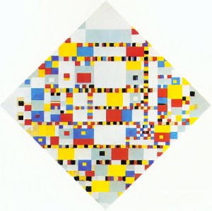 Oil mondrian, piet Painting - Victory Boogie Woogie, unfinished, 1942-43 by Mondrian, Piet