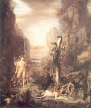 Oil moreau, gustave Painting - Hercules and the Lernaean Hydra   1869-76 by Moreau, Gustave