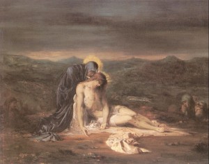 Oil moreau, gustave Painting - Pieta   1854 by Moreau, Gustave