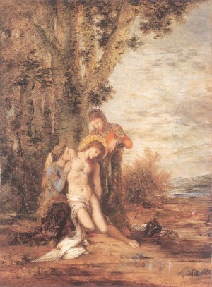Oil moreau, gustave Painting - Saint Sebastian and the Holy Women    1868-69 by Moreau, Gustave