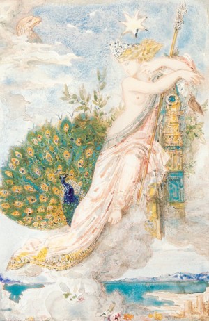 Oil moreau, gustave Painting - The Peacock Compaining to Juno   1881-81 by Moreau, Gustave