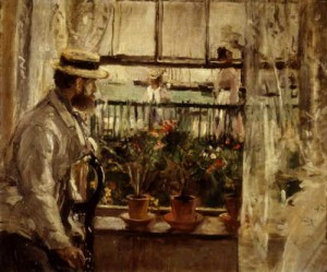 Oil morisot, berthe Painting - Eugene Manet on the Isle of Wight     1875 by Morisot, Berthe