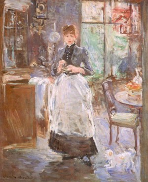 Oil morisot, berthe Painting - In the Dining Room   1886 by Morisot, Berthe
