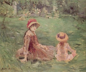 Oil morisot, berthe Painting - In the Garden at Maurecourt   1884 by Morisot, Berthe