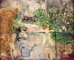 Oil morisot, berthe Painting - La hotte (The Basket-Chair) 1885 by Morisot, Berthe