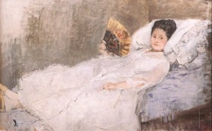Oil morisot, berthe Painting - Mme. Hubard   1874 by Morisot, Berthe