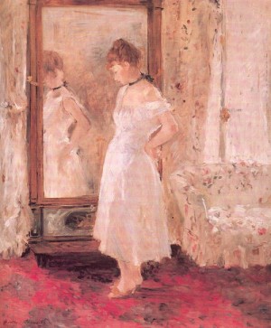 Oil morisot, berthe Painting - Psyche   1876 by Morisot, Berthe