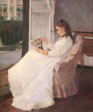 Oil morisot, berthe Painting - The Artist's Sister at a Window   1869 by Morisot, Berthe