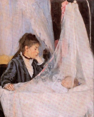 Oil morisot, berthe Painting - The Cradle   1872 by Morisot, Berthe