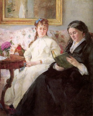 Oil morisot, berthe Painting - The Mother and Sister of the Artist  1869-70 by Morisot, Berthe
