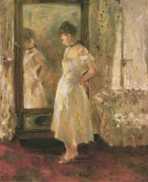 Oil morisot, berthe Painting - The Psyche    1876 by Morisot, Berthe
