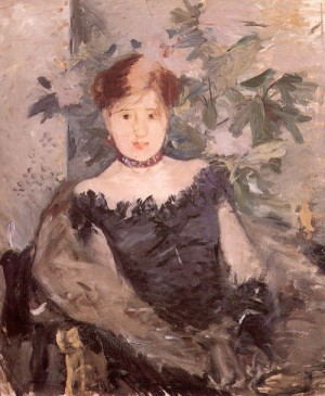 Oil morisot, berthe Painting - Woman in Black   1878 by Morisot, Berthe