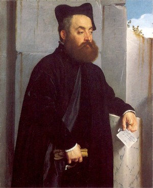 Oil moroni, giovanni battista Painting - Canon Ludovico di Terzi   1559-60 by Moroni, Giovanni Battista